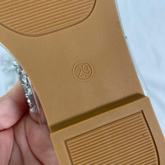 Silver Rhinestone Sandal Slides EU 29 US Kids / Toddler 12 - Picture 5 of 6
